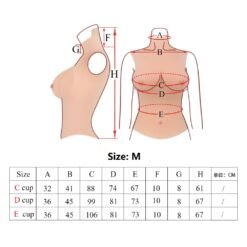 Full Upper Vest High Collar Silicone Breast Forms M 7th Gen Size