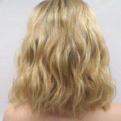 Medium Wavy Golden Hair Lace Synthetic Wig Handmade Crossdresser Wigs Arwen 7