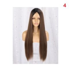 Long Straight Hair Lace Synthetic Wig Handmade Crossdresser Wigs Noah 4