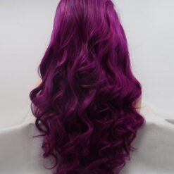 Long Wavy Purple Hair Synthetic Wig Handmade Crossdresser Wigs Mean 4