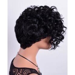 Female Short Curly Black Hair Synthetic Wig Handmade Crossdresser Wigs Avalon 3