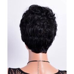 Female Short Curly Black Hair Synthetic Wig Handmade Crossdresser Wigs Avalon 4