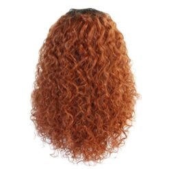 Long Curly Brown Hair Lace Synthetic Wig Handmade Crossdresser Wigs Flame 1
