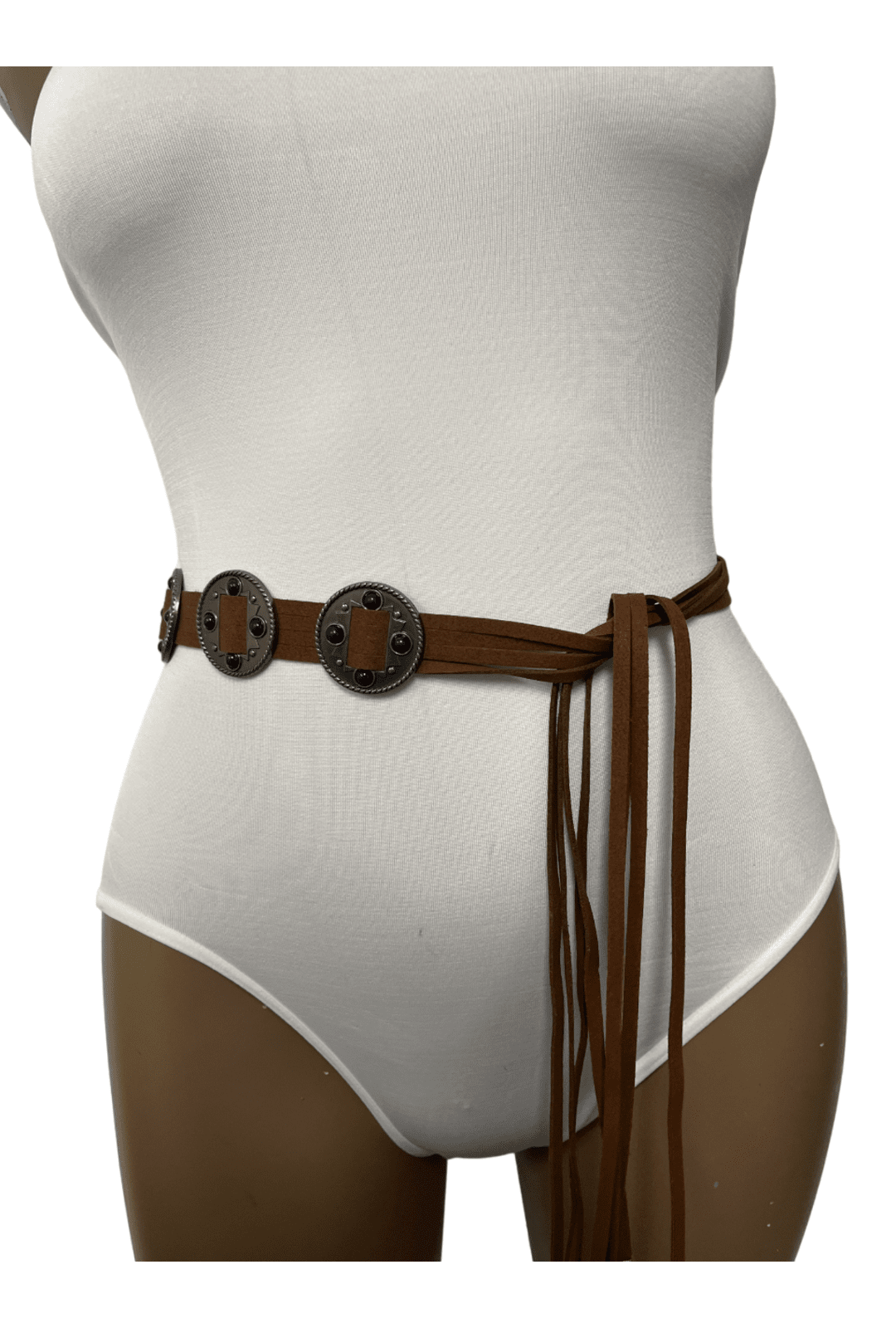 PU Leather Boho Belt Brown