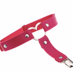 Pink PU Leather Heart Garter-One Size