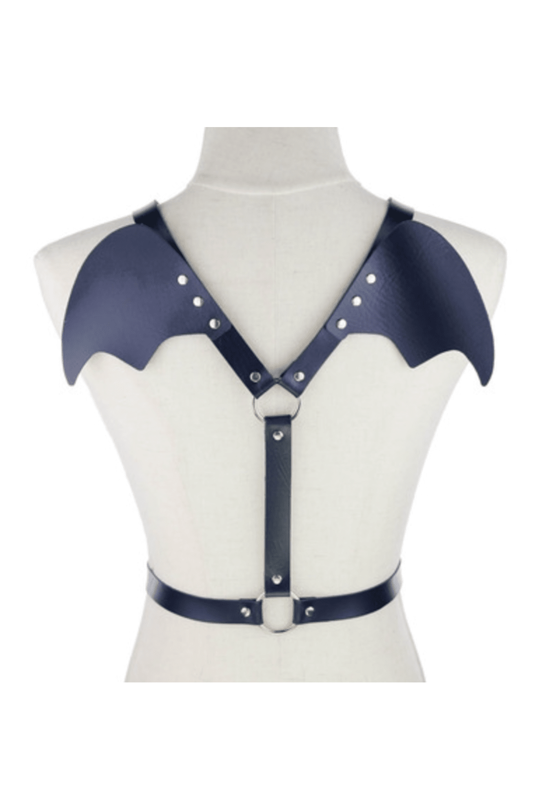 PU Leather Bat Wings Harness Navy Blue