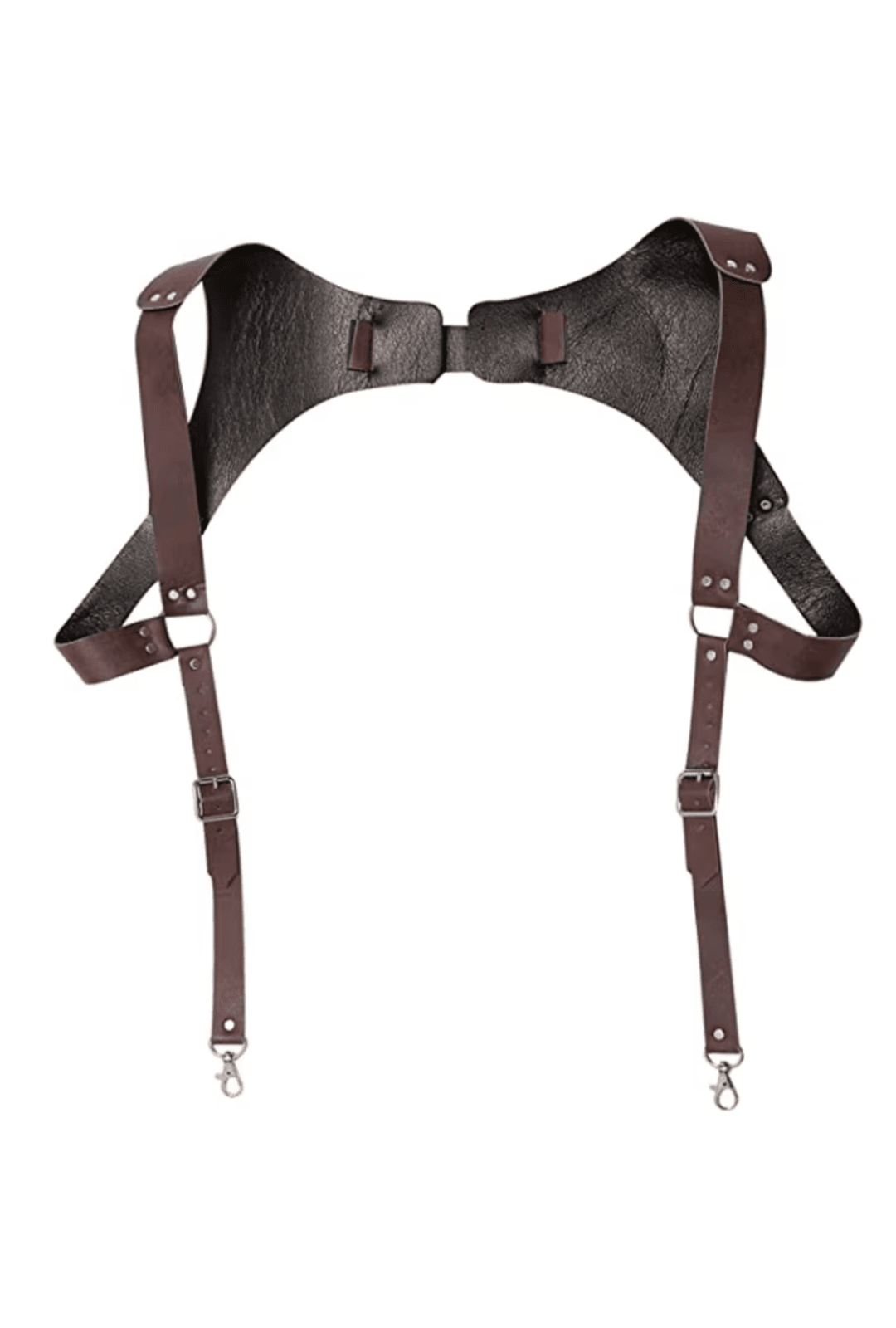 Men's Pleather Saddle Back Shoulder Harness with Suspenders