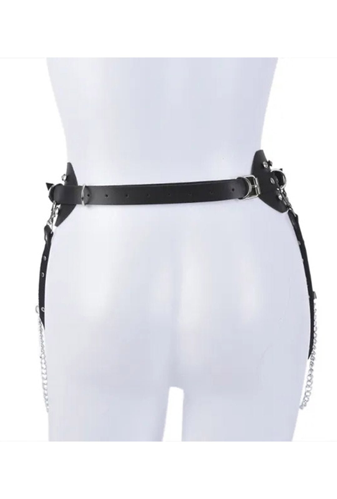 Black Strap and Chain Belt – Adjustable - Image 3