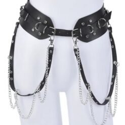 Black Strap and Chain Belt – Adjustable
