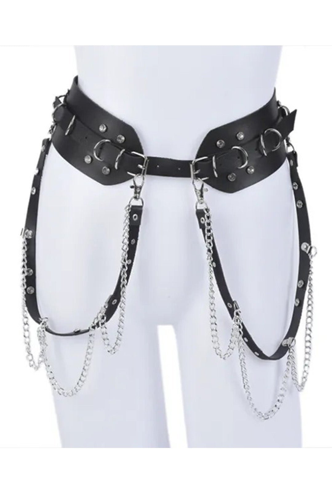 Black Strap and Chain Belt – Adjustable