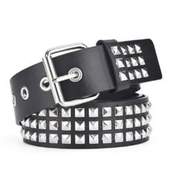 Black & Silver Studded Belt