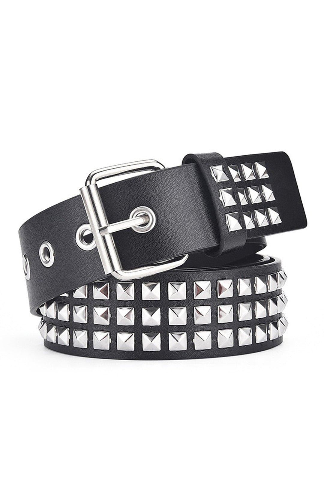 Black & Silver Studded Belt