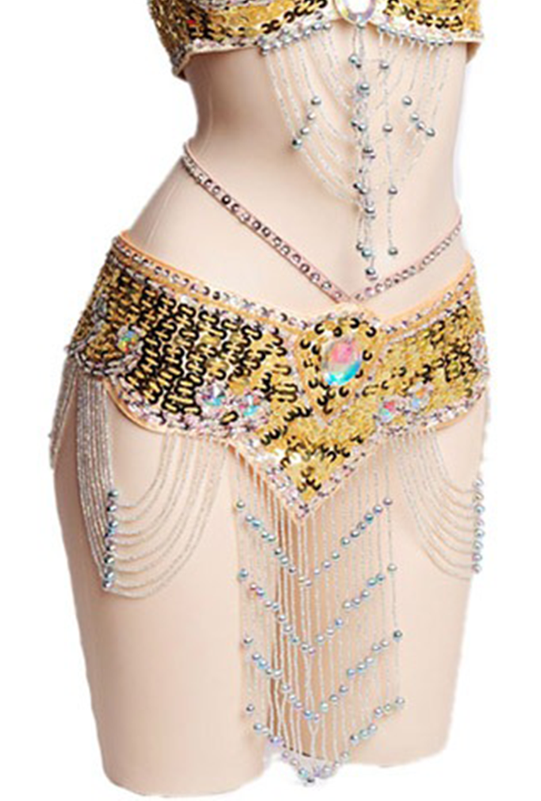 Gold Jewelled Festival Belt – Glitter Rhinestone