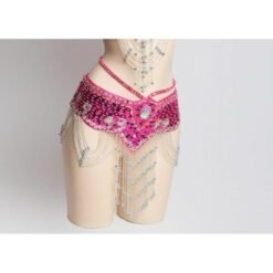 Hot Pink Jewelled Festival Belt – Rhinestone Beaded Design