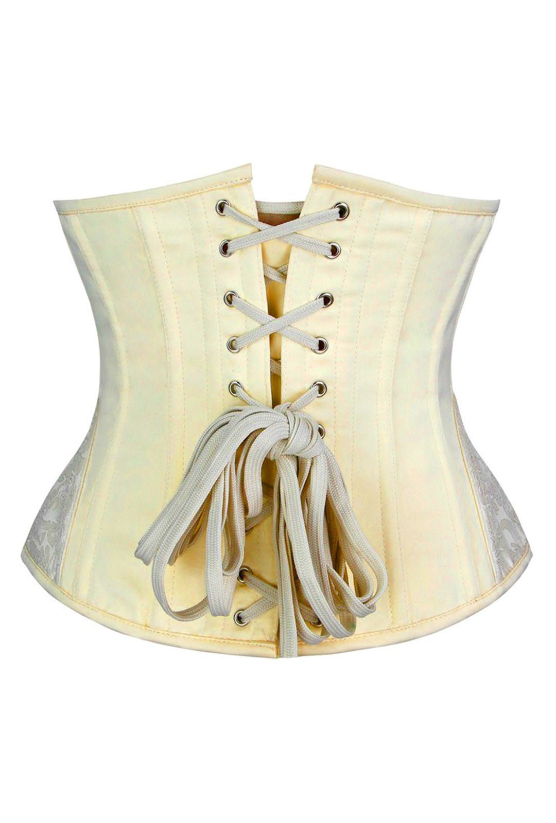 Apricot Underbust Steel Boned Crossdresser Corset - Image 2