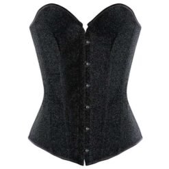 Glitter Black Overbust Sparkle Corset for Crossdressers