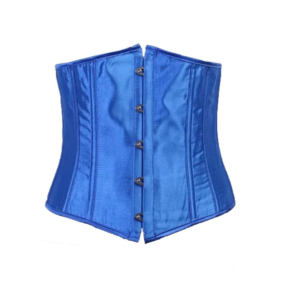 Royal Blue Satin Underbust Crossdresser Corset