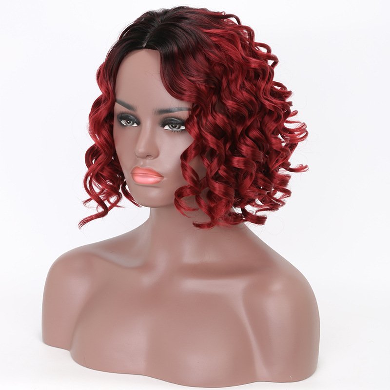 Medium Wavy Red Hair Synthetic Wig Handmade Crossdresser Wigs Sarah - Image 2