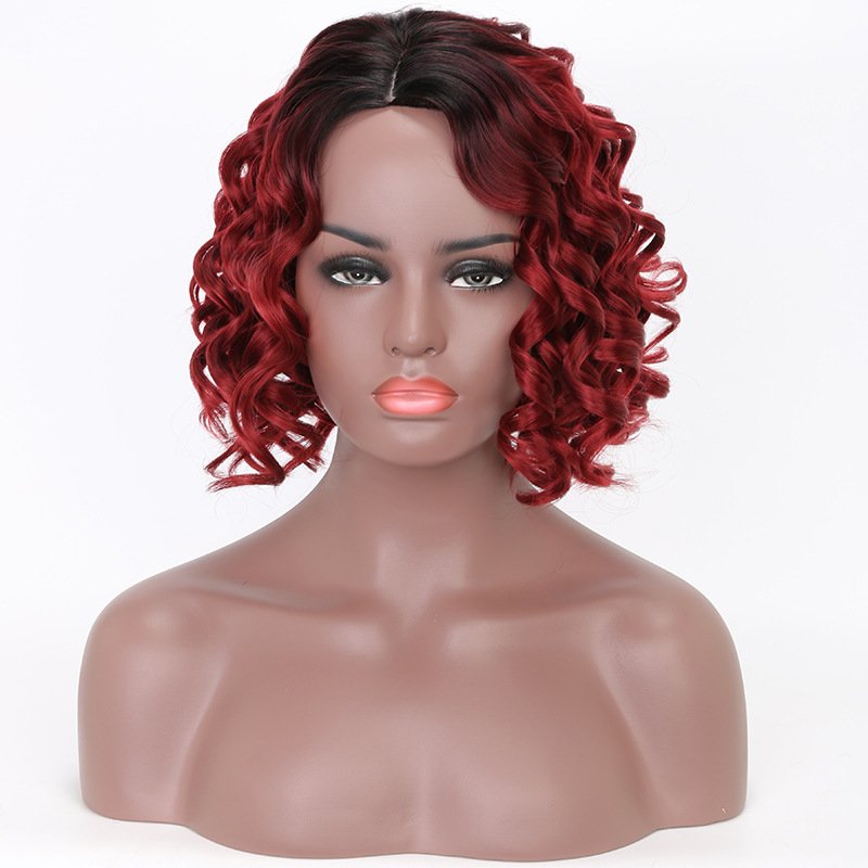 Medium Wavy Red Hair Synthetic Wig Handmade Crossdresser Wigs Sarah