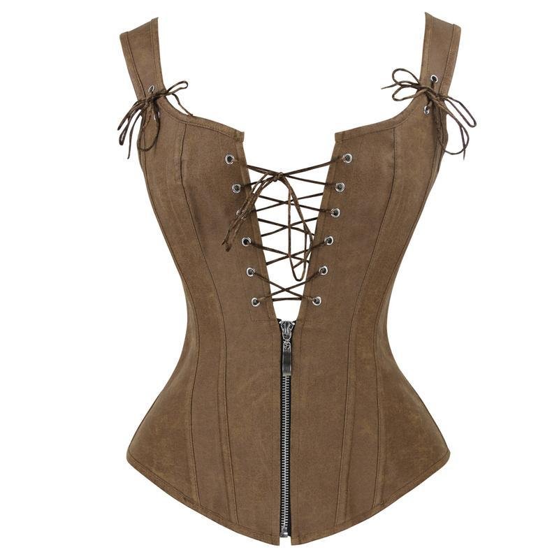 Strappy Skeleton Gothic Steampunk Crossdresser Corset - Image 5