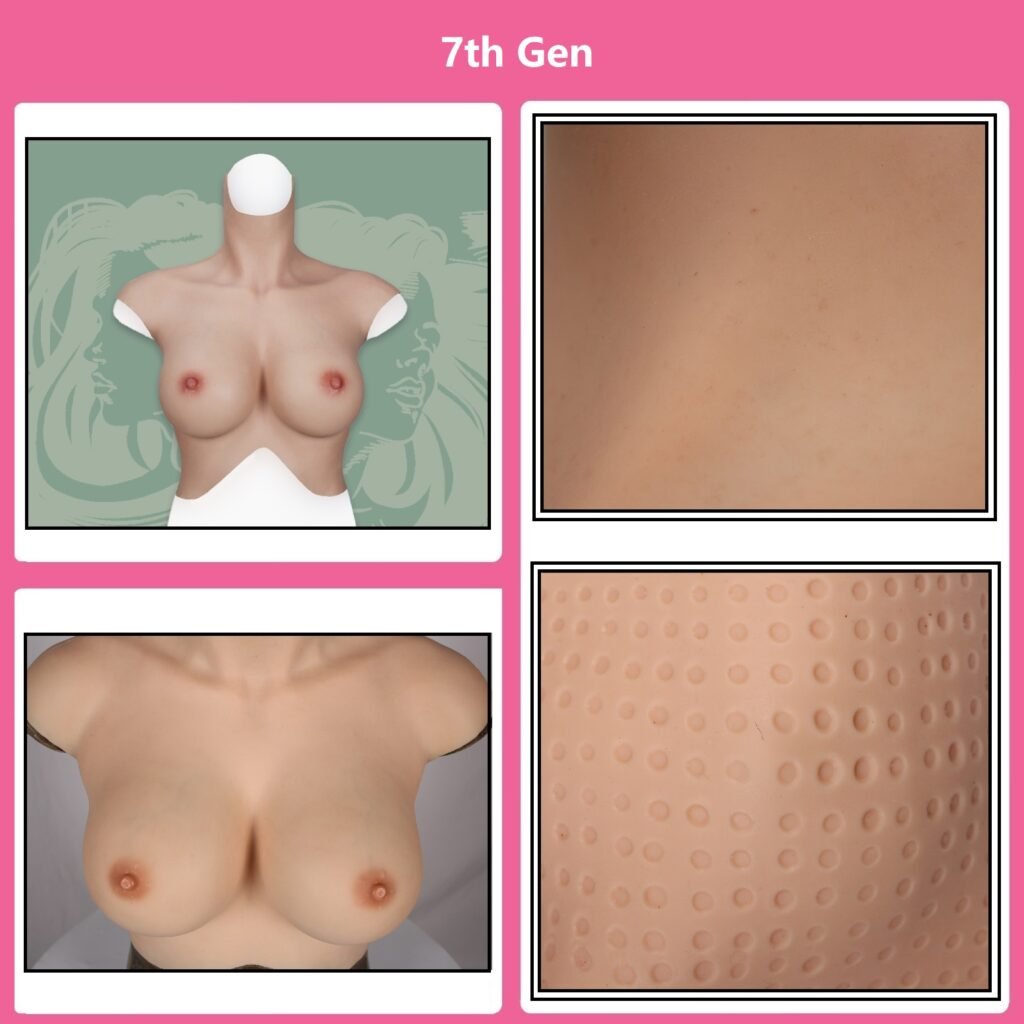 Full Upper Vest High Collar Silicone Breast Forms 4th Gen