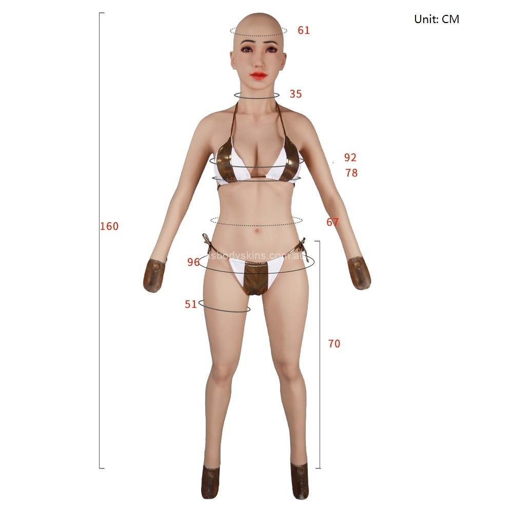 Open Back Silicone Breast Forms Full Bodysuit With Head Feet D Cup