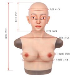 Realistic Silicone Masks with Breast Forms Upper Bodysuit Woman Emily 13