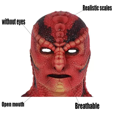 Silicone Lizard Mask Skin Texture Headwear 2