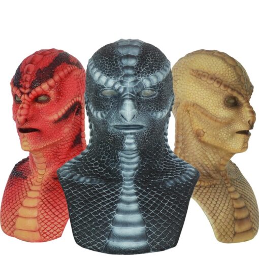 Silicone Lizard Mask Skin Texture Headwear 7