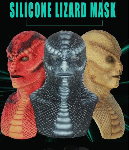 Silicone Lizard Mask Skin Texture Headwear 1
