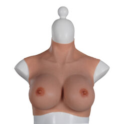 Half Upper Vest High Collar Silicone Breast Forms (Thin) 5th Gen F Cup 5