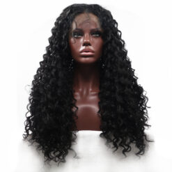 Long Curly Black Hair Lace Synthetic Wig Handmade Crossdresser Wigs Fauna 4