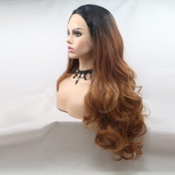 Long Wavy Brown Hair Synthetic Wig Handmade Crossdresser Wigs Lonely 2