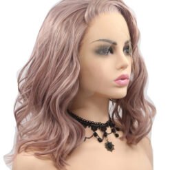 Medium Wavy Hair Lace Synthetic Wig Handmade Crossdresser Wigs Crystal 5