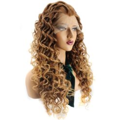 Long Curly Brown Hair Synthetic Wig Handmade Crossdresser Wigs Christina 2