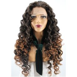 Long Curly Dark Brown Hair Synthetic Wig Handmade Crossdresser Wigs Posh 1