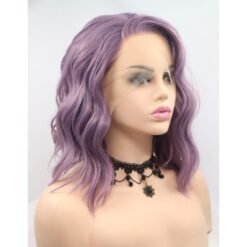 Medium Wavy Purple Hair Synthetic Wig Handmade Crossdresser Wigs Pocahontas 2