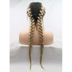 Long Two Braids Blonde Lace Synthetic Wig Handmade Crossdresser Wigs Hopes 2