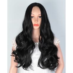 Long Wavy Black Hair Lace Synthetic Wig Handmade Crossdresser Wigs Magdalena 3