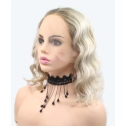 Medium Wavy Golden Hair Synthetic Wig Handmade Crossdresser Wigs Nevada 3