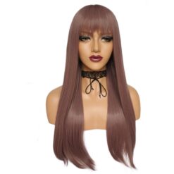 Long Straight Brown Hair Synthetic Wig Handmade Crossdresser Wigs Cynthia 1
