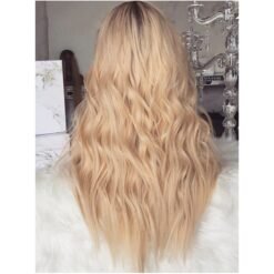 Long Wavy Blonde Hair Synthetic Wig Handmade Crossdresser Wigs Hair Sophie 3