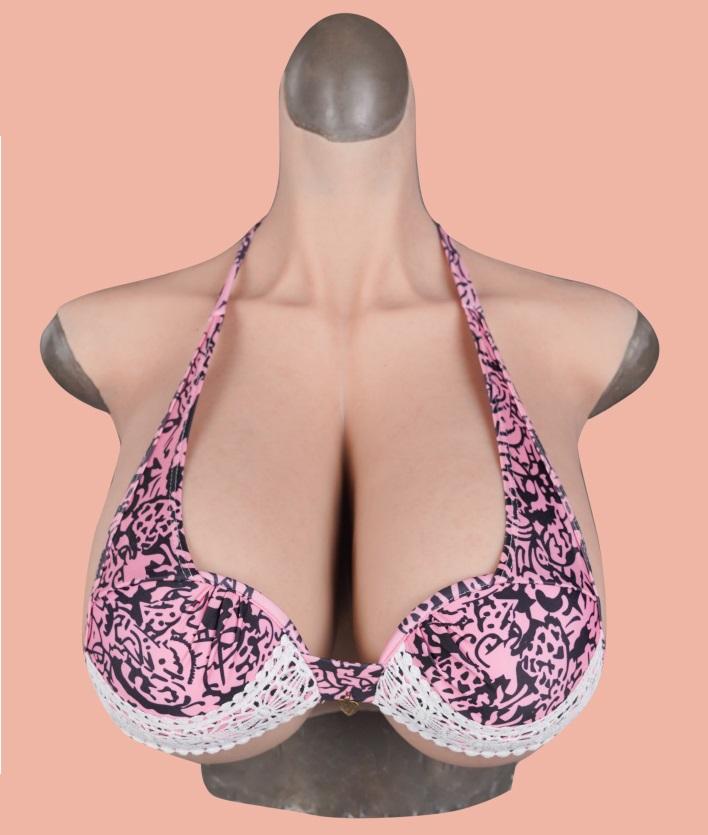 High Neck Silicone Breast Forms Crossdresser Boobs Breastplate V8 Z Cup Size L (22)