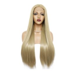 Long Straight Blonde Hair Lace Synthetic Wig Handmade Crossdresser Wigs Lilah 4