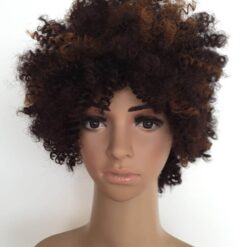 Female Short Curly Dark Brown Hair Synthetic Wig Handmade Crossdresser Wigs Rochelle 1