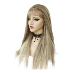 Long Straight Blonde Hair Lace Synthetic Wig Handmade Crossdresser Wigs Laura 2