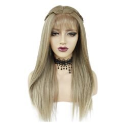 Long Straight Blonde Hair Lace Synthetic Wig Handmade Crossdresser Wigs Laura 3