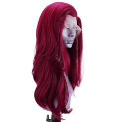 Long Wave Dark Red Hair Lace Synthetic Wig Handmade Crossdresser Wigs Bec 2