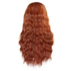Long Wave Dark Red Hair Lace Synthetic Wig Handmade Crossdresser Wigs Joelle 3