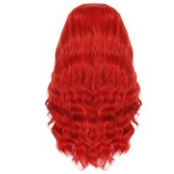 Long Wave Red Hair Lace Synthetic Wig Handmade Crossdresser Wigs Linda 3